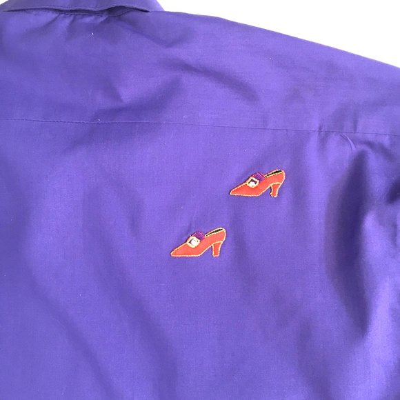 Las Olas Purple Red Hat Society LS Button Down Shirt - Picture 10 of 12